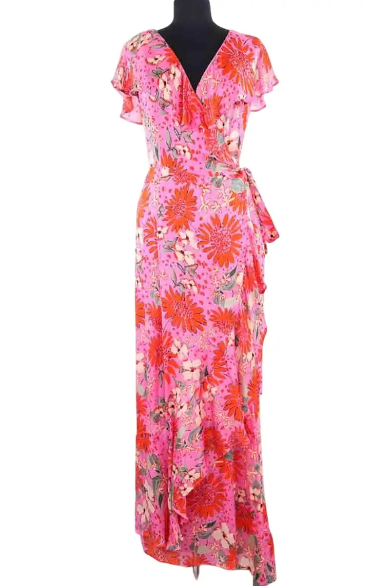Robe Sézane Rose en Soie, taille L - Seconde Main