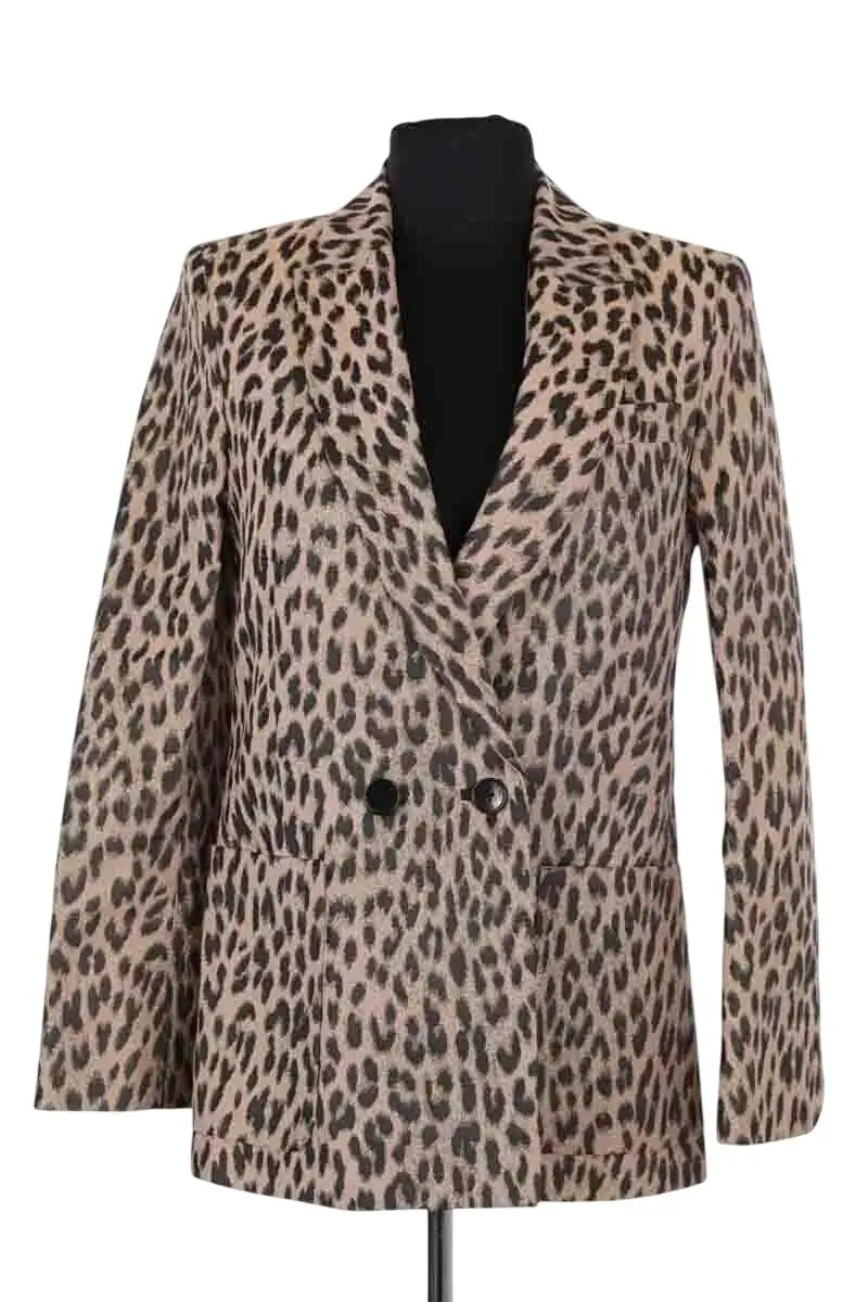 Blazer Zadig & Voltaire Visko Jac Leo Camel en Synthétique, taille XS - Seconde Main