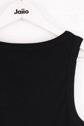 Top sans manche ME + EM Noir en Coton