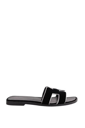 Sandales Oran Hermès ORAN Noir en Cuir, taille 34 - Seconde Main