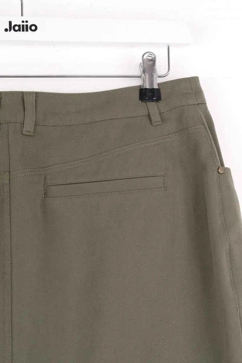 Jupe The Kooples Kaki en Coton