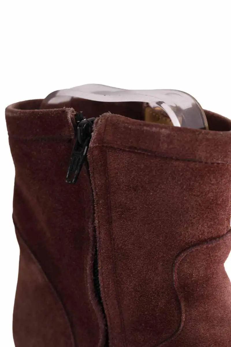 Boots à boucles Free Lance Bordeaux en Daim