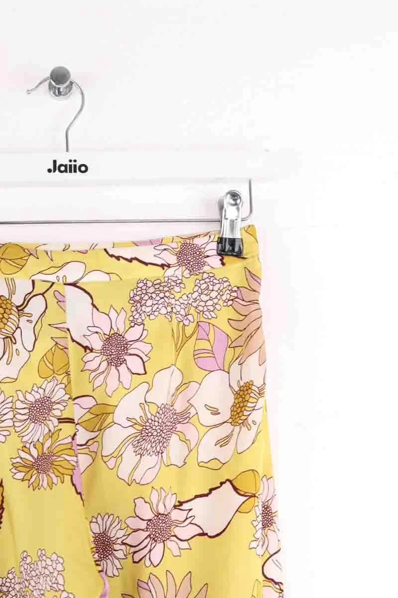 Pantalon droit Sandro Jaune en Synthétique
