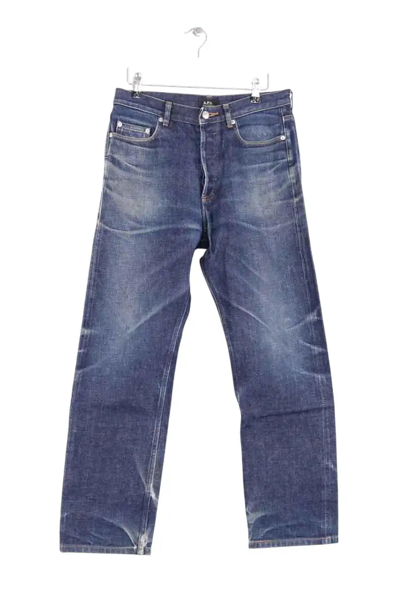 Jean droit APC Bleu en Coton, taille S - Seconde Main