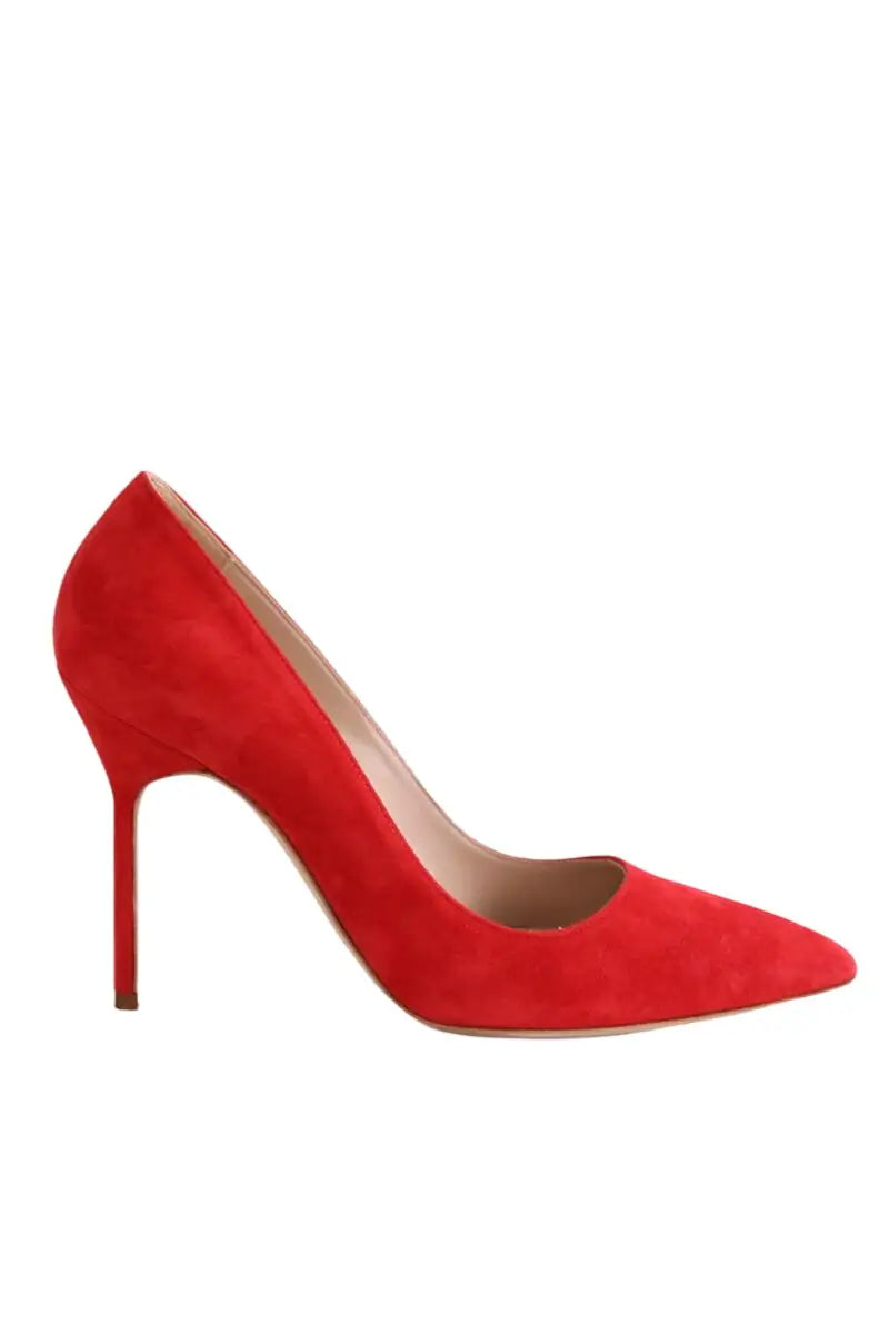 Talons Manolo Blahnik Rouge en Daim, taille 36 - Seconde Main