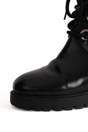 Boots à lacets Maje Noir en Cuir
