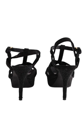 Talons Saint Laurent Noir en Cuir