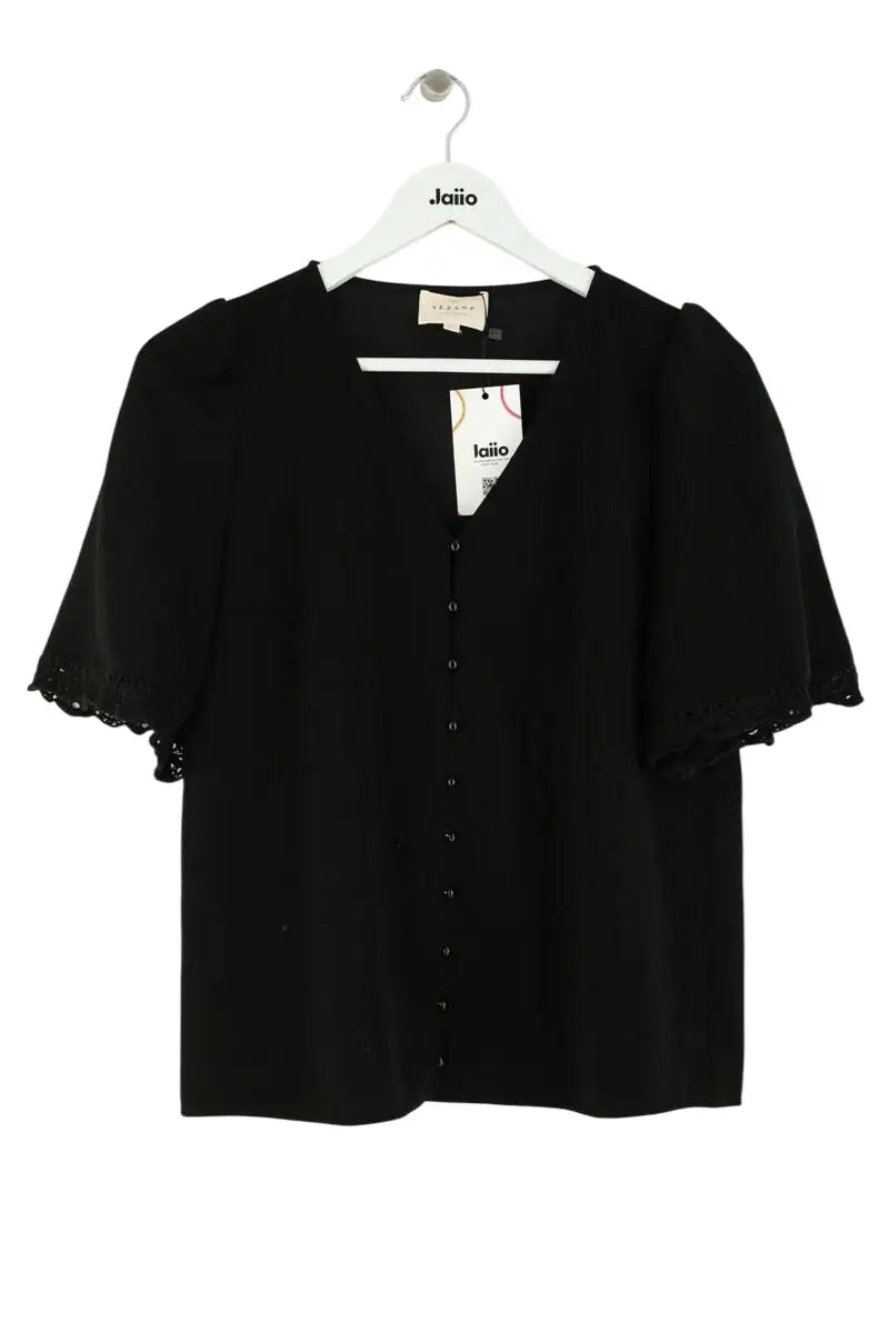 Blouse Sézane Noir en Synthétique, taille S - Seconde Main