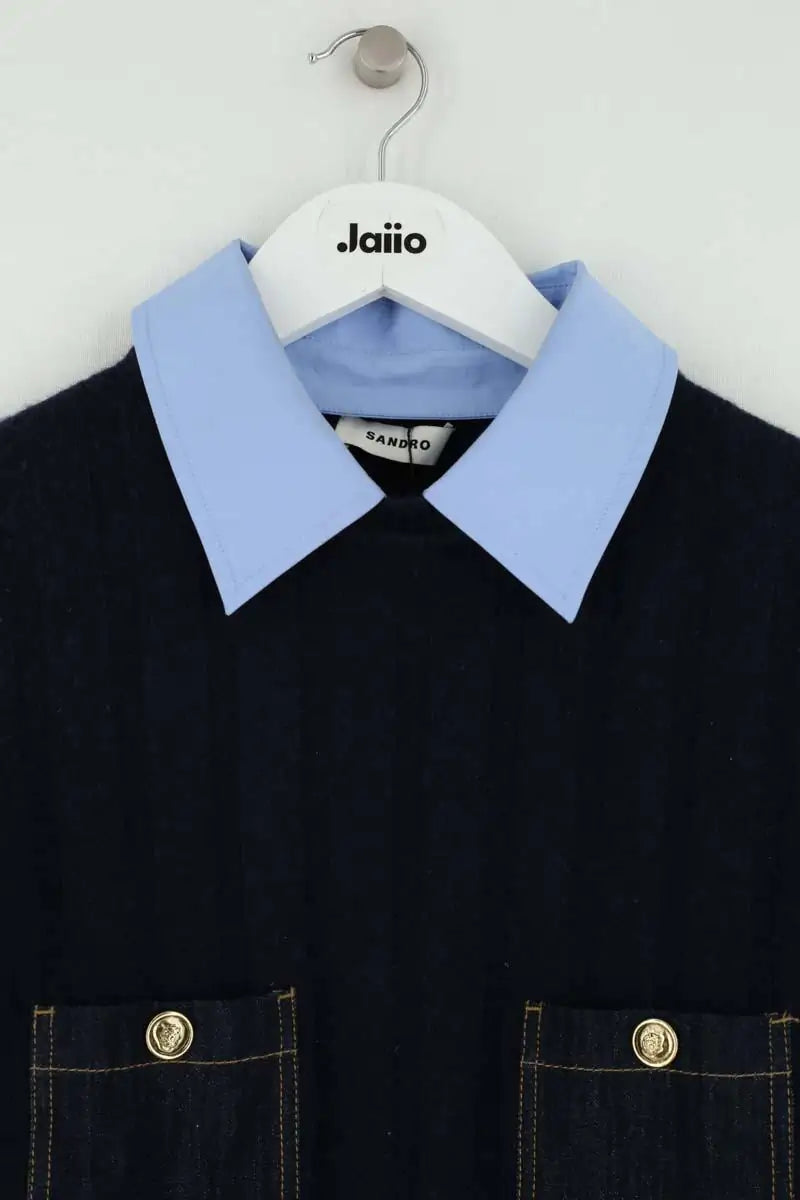 Pull Sandro Marine en Laine