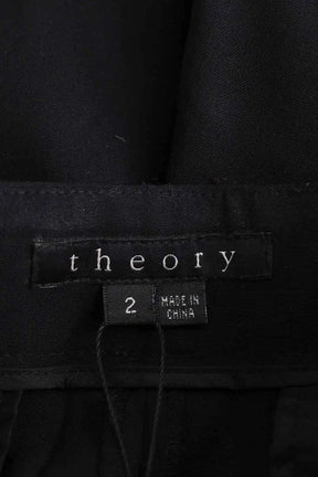 Pantalon droit Theory Noir en Laine