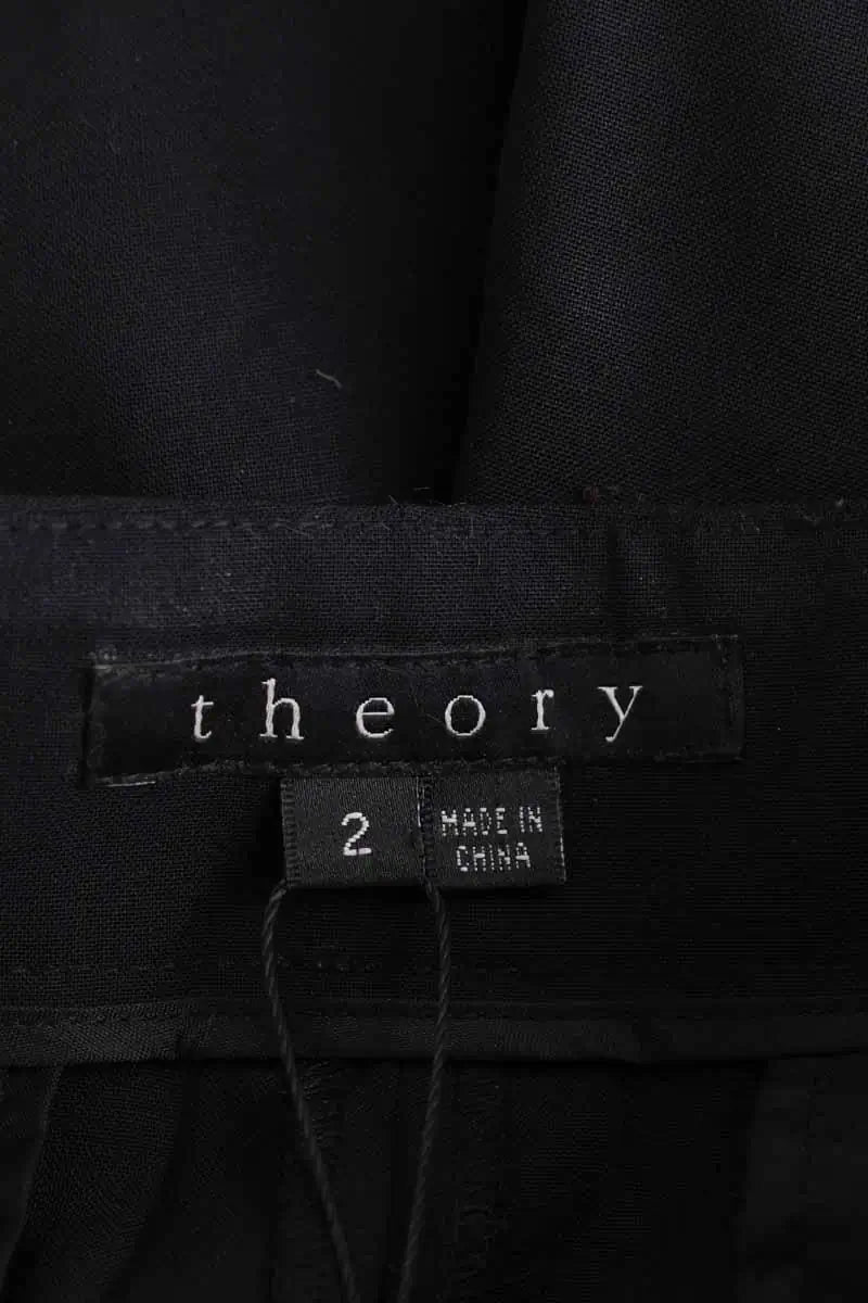 Pantalon droit Theory Noir en Laine