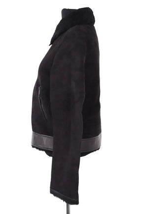 Manteau The Kooples Noir en Daim