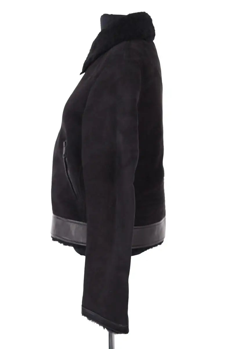 Manteau The Kooples Noir en Daim