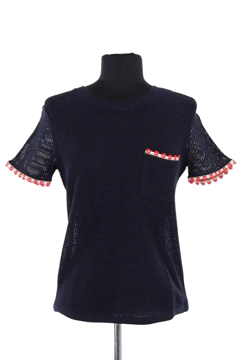 Top Claudie Pierlot Marine en Synthétique, taille S - Seconde Main