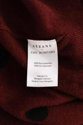 Pull Sézane Bordeaux en Cachemire