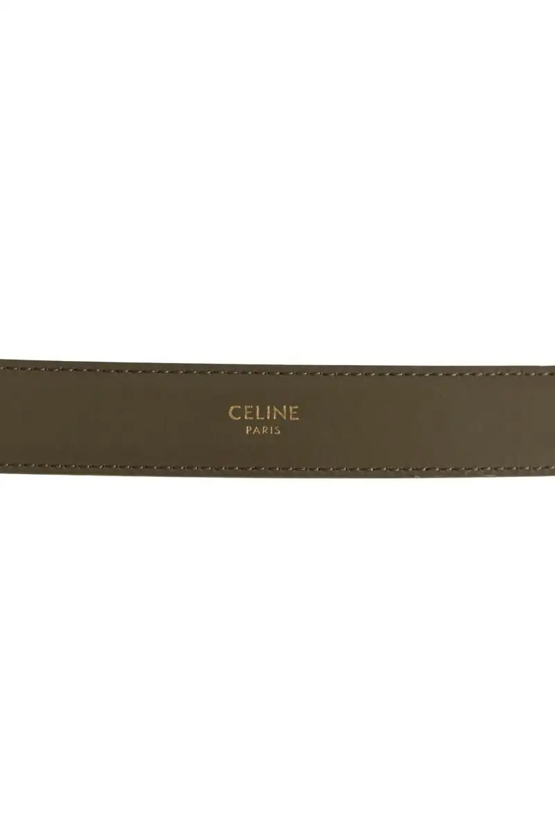 Ceinture Celine Triomphe 25 Kaki en Cuir