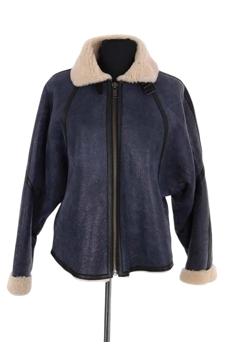 Manteau Isabel Marant Étoile Bleu en Cuir, taille S - Seconde Main