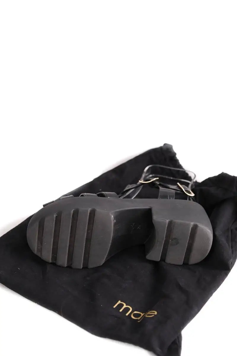 Sandales Maje Noir en Cuir