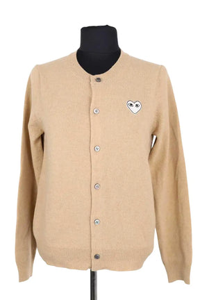 Cardigan Comme Des Garçons Beige en Laine, taille M - Seconde Main