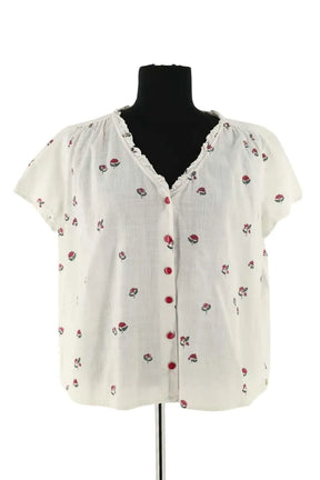 Blouse Des Petits Hauts Blanc en Coton, taille S - Seconde Main