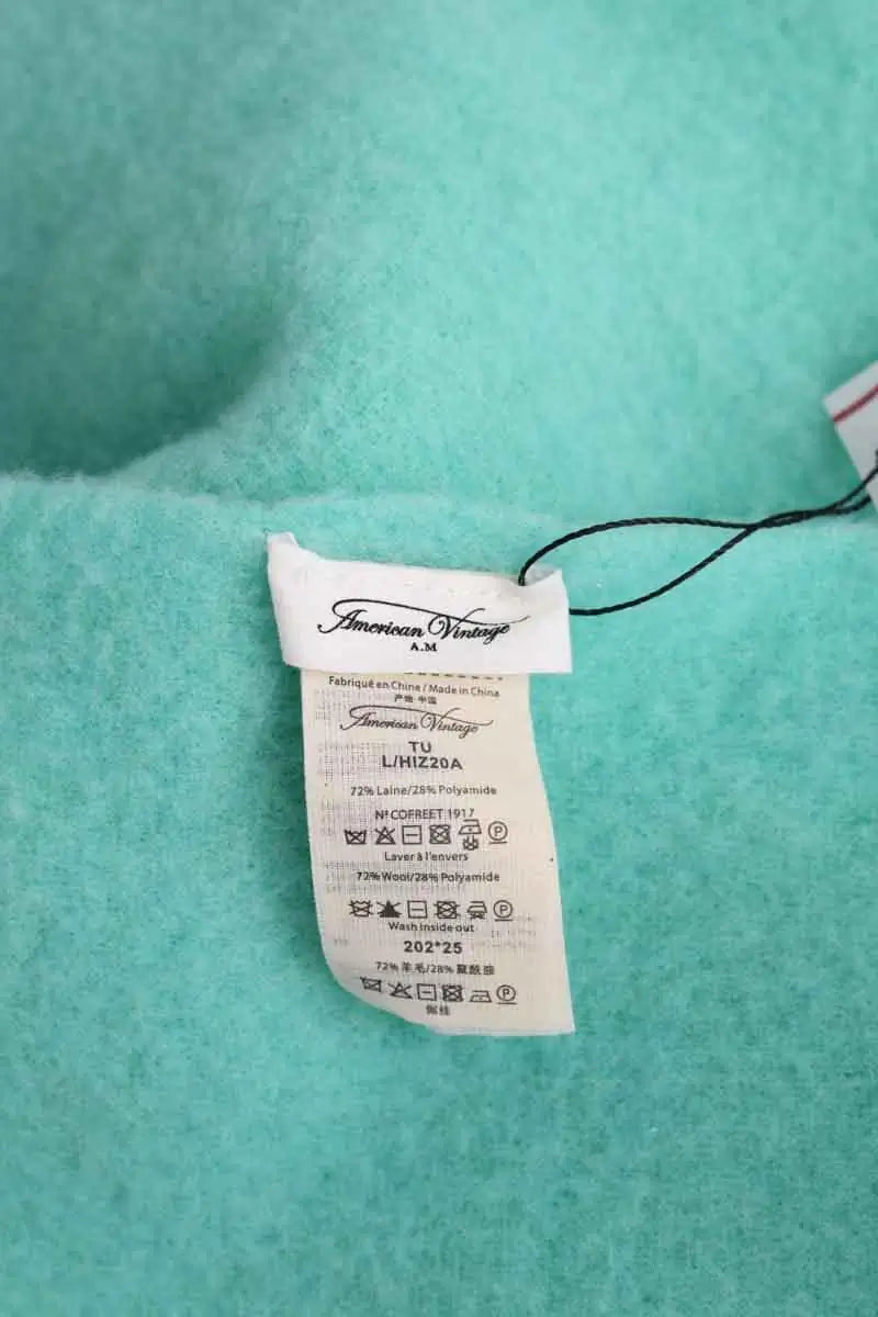 Écharpe American Vintage Turquoise en Laine