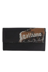 Portefeuille Galliano Noir en Cuir - Seconde Main