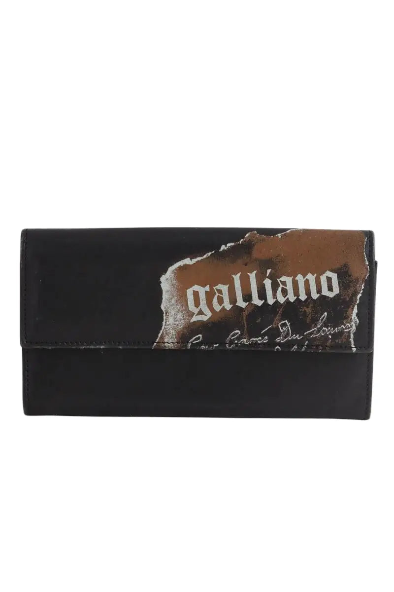 Portefeuille Galliano Noir en Cuir - Seconde Main