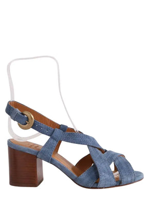 Sandales Sézane Bleu en Daim, taille 36 - Seconde Main
