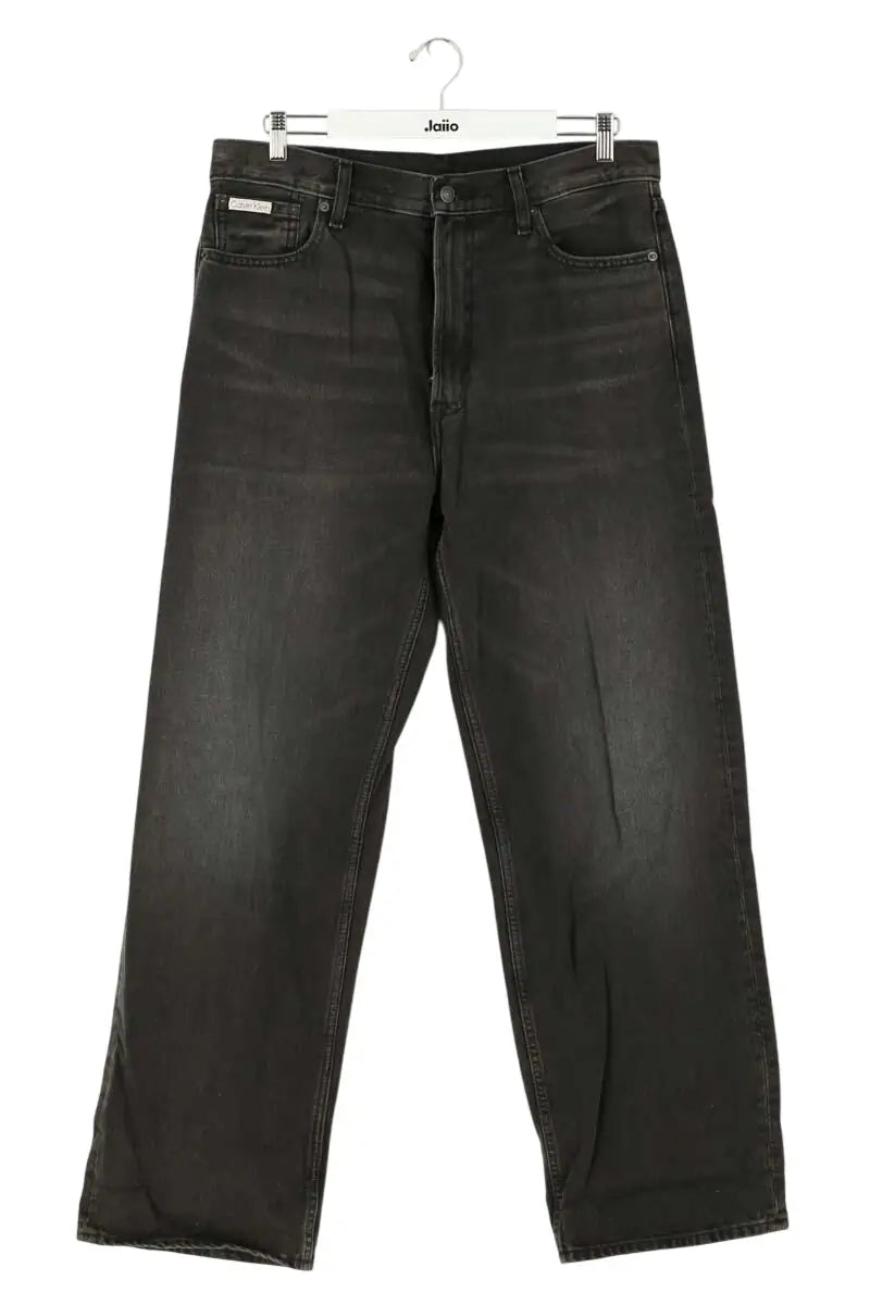 Jean droit W33 L32 Calvin Klein Noir en Coton, taille L - Seconde Main