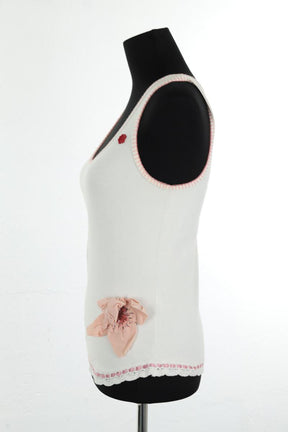 Top sans manche Moschino  Ecru