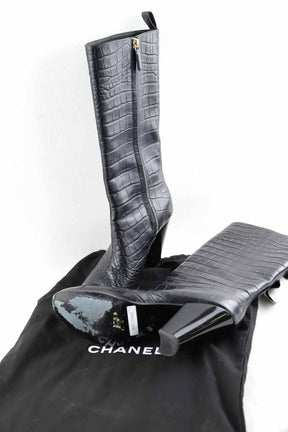 Boots Chanel  Noir