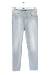 Pantalon droit en coton bleu