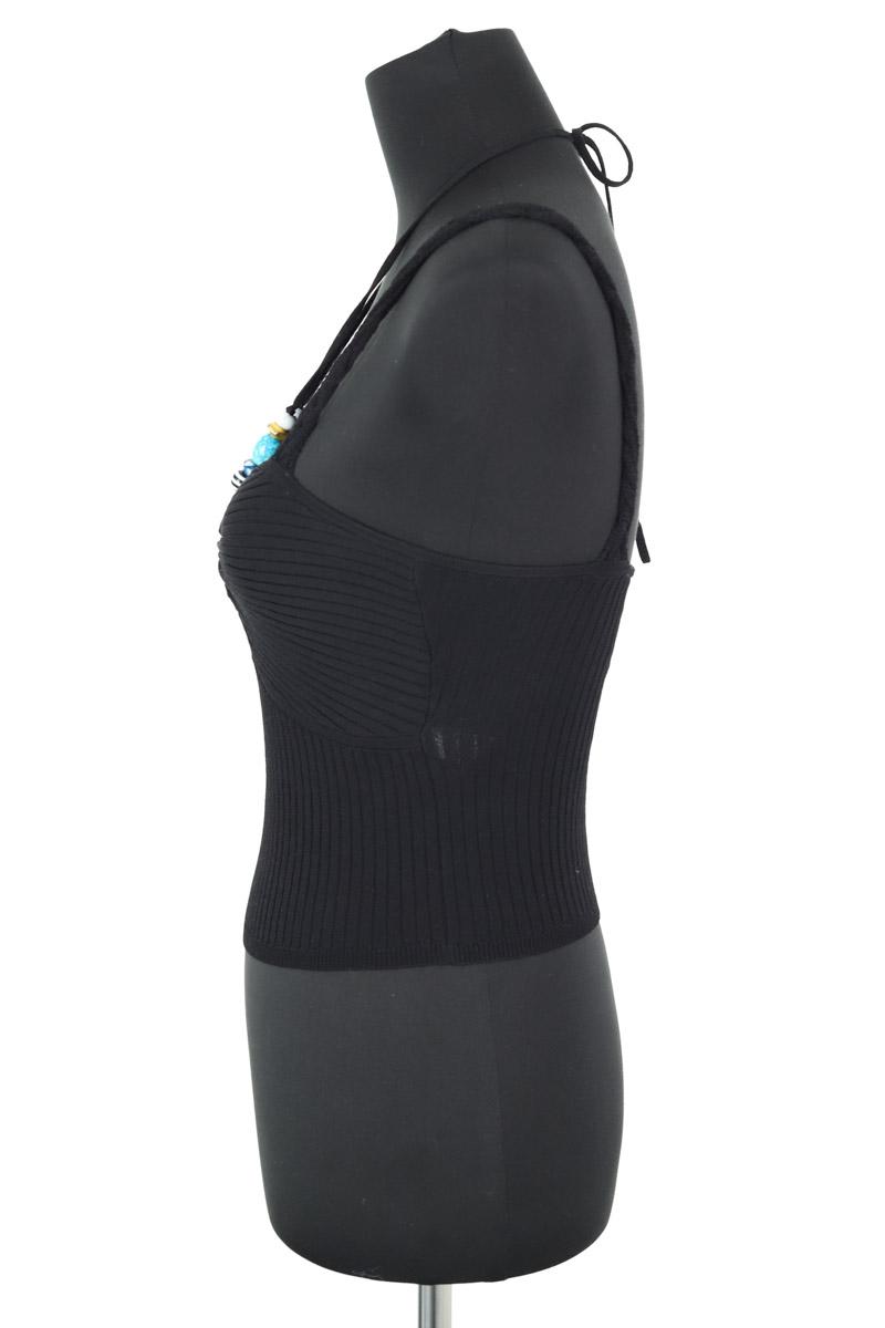 Top sans manche Tresse  Noir