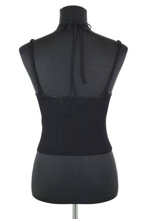 Top sans manche Tresse  Noir
