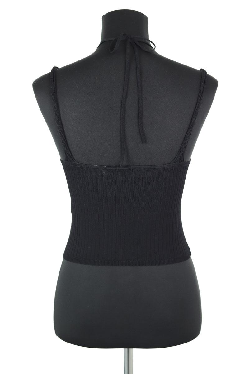 Top sans manche Tresse  Noir