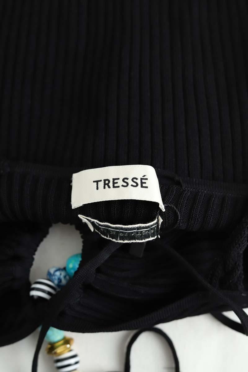 Top sans manche Tresse  Noir