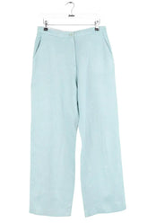 Pantalon large Claudie Pierlot Vert en Lin, taille L - Seconde Main