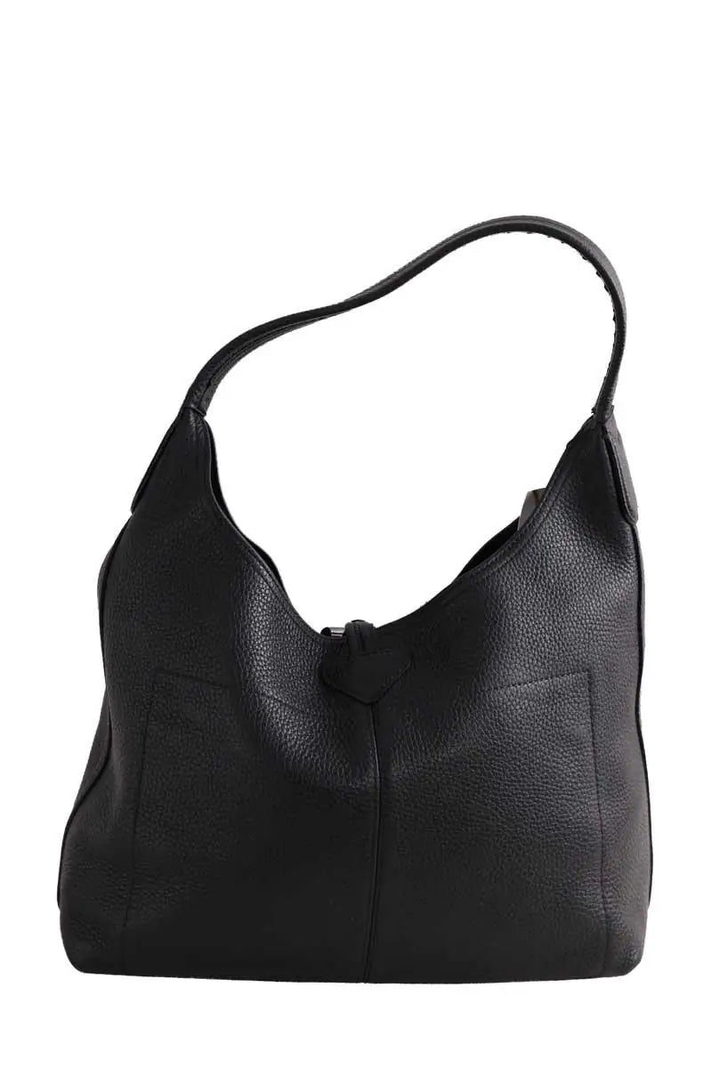 Sac porté épaule Longchamp Roseau Noir en Cuir