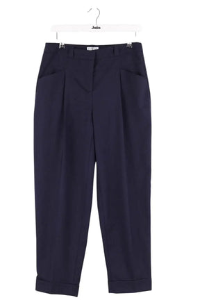 Pantalon droit Claudie Pierlot Bleu en Laine, taille L - Seconde Main