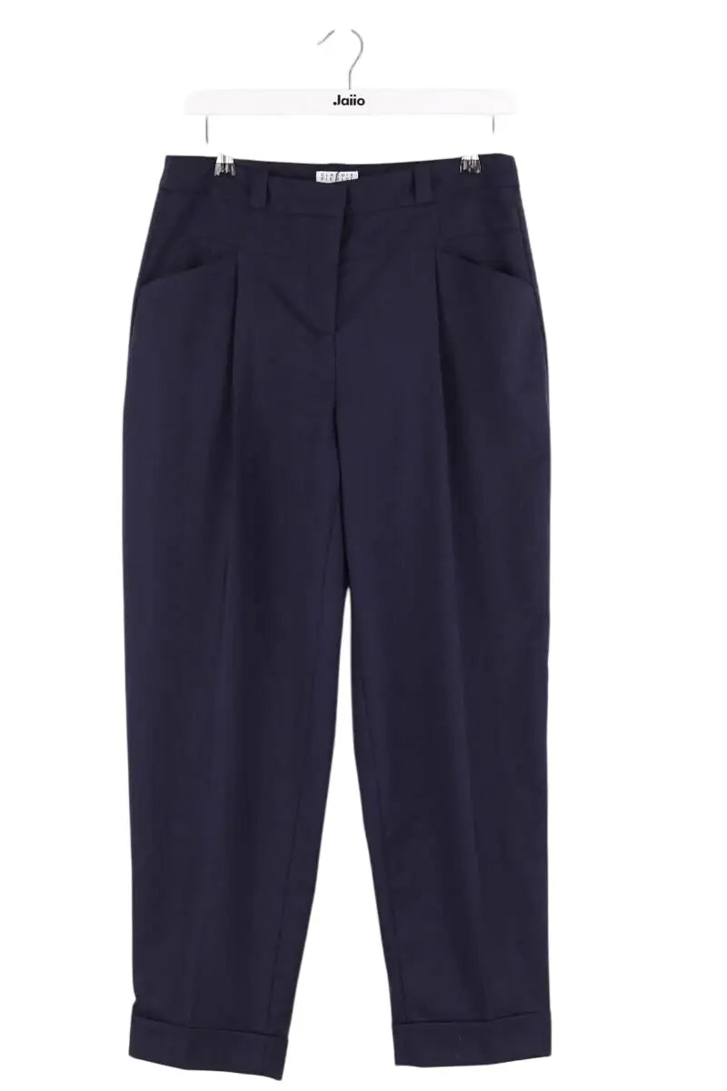 Pantalon droit Claudie Pierlot Bleu en Laine, taille L - Seconde Main