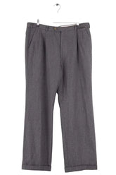 Pantalon droit Burberry Gris en Laine, taille L - Seconde Main