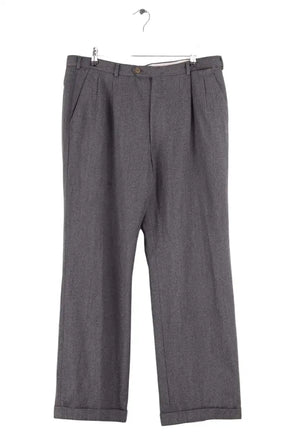 Pantalon droit Burberry Gris en Laine, taille L - Seconde Main
