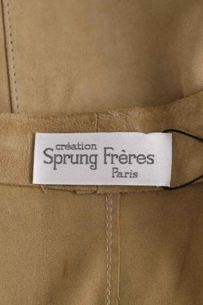 Robe Sprung Frères Camel en Cuir