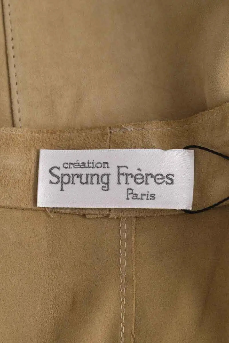 Robe Sprung Frères Camel en Cuir