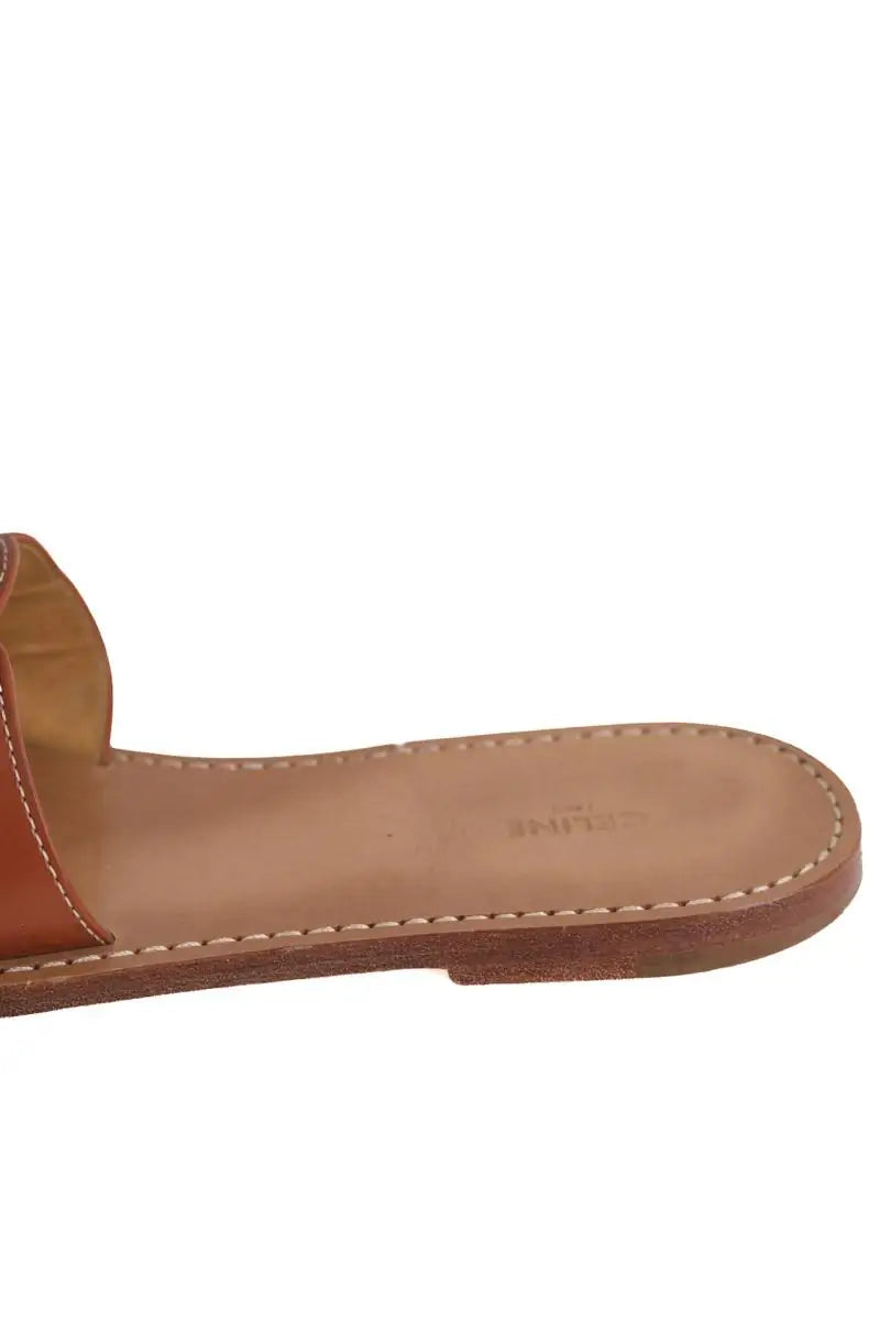 Mules Celine Marina Marron en Cuir