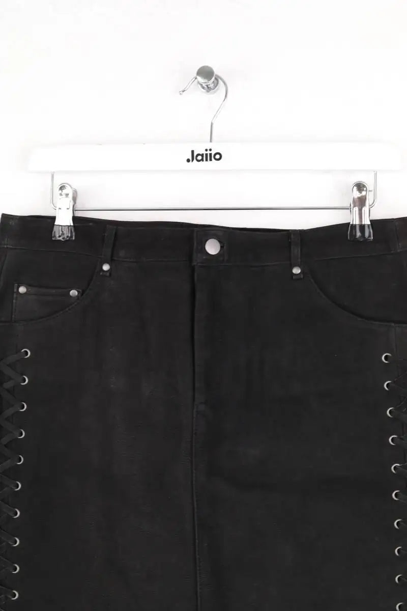 Jupe The Kooples Noir en Daim