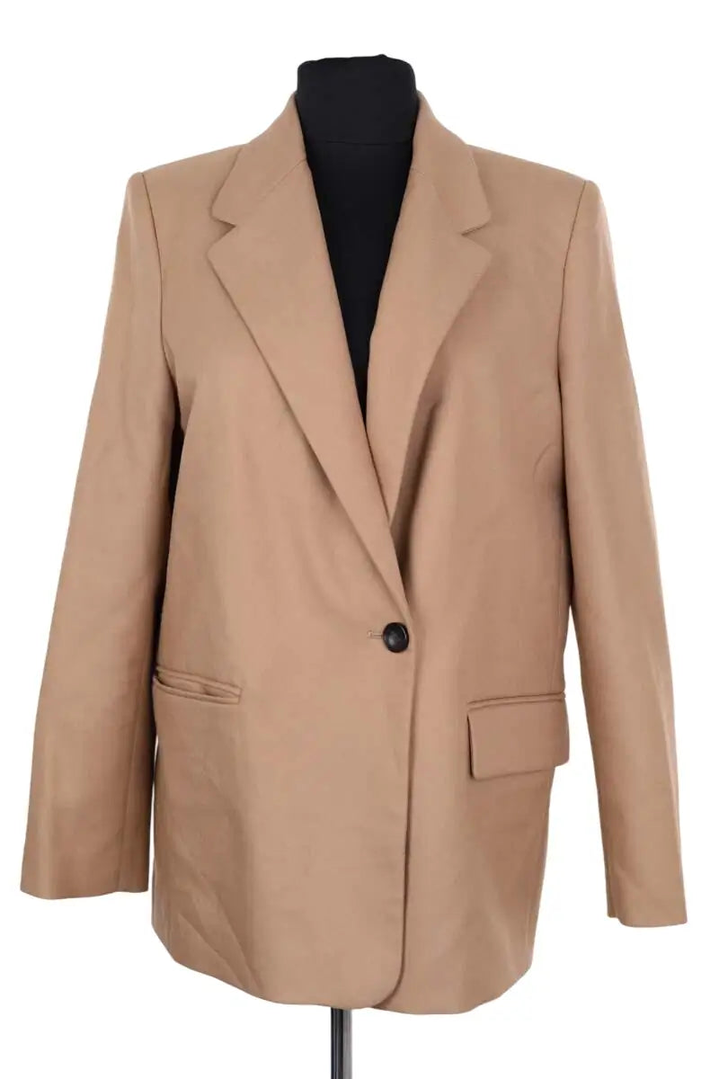 Blazer Maje Marron en Laine, taille S - Seconde Main