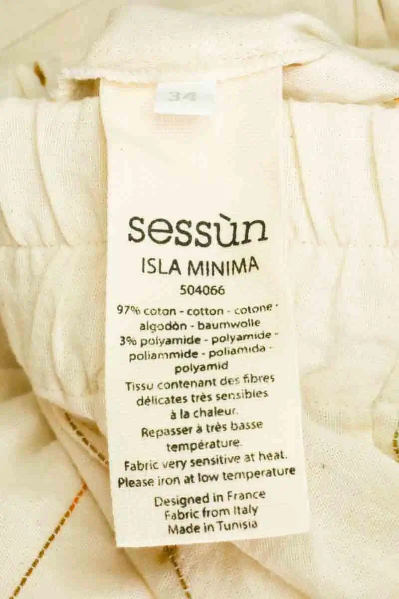 Pantalon Sessun Beige en Coton