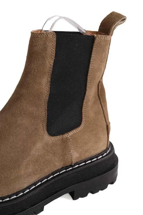 Boots motardes Sandro Beige en Daim