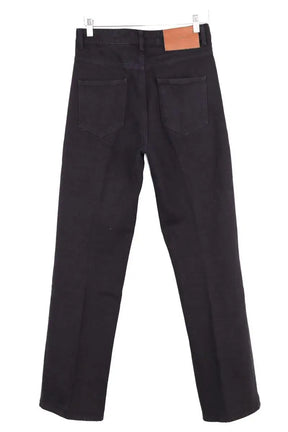 Jean droit Victoria Beckham High Rise Julia Noir en Coton